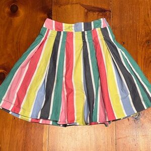 BODEN 4 Candy Stripe Pleated Skirt Lined